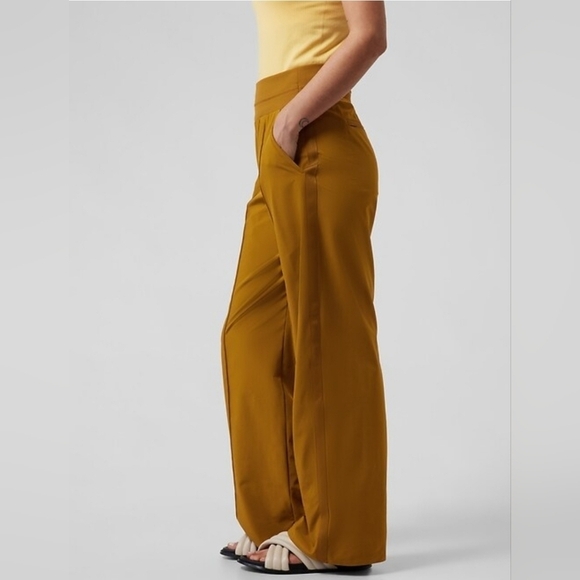 Athleta Pants - Athleta Nolita Wide Leg waistband Women's pants in Brass Yellow Size 20 #1
